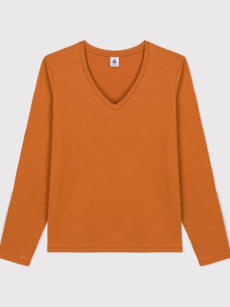 MAJICA V-IZREZ RJAVA TANEK BOMBAŽ