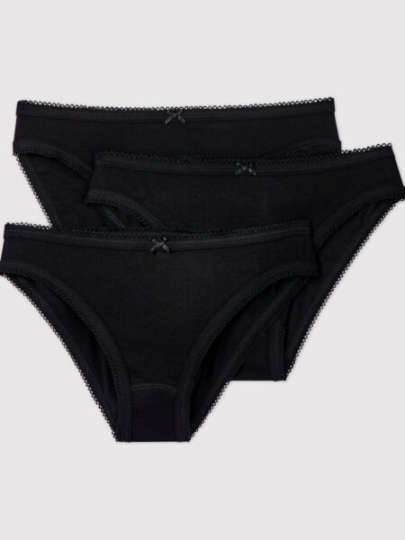 SPODNJICE 3X ČRNE TANEK BOMBAŽ