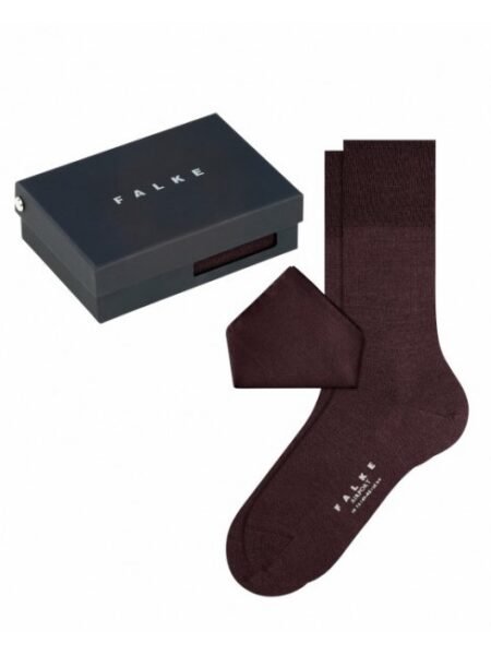 FALKE DARILNI SET NOGAVICE + ŽEPNI ROBČEK BORDO