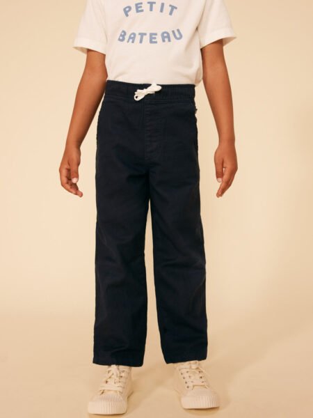 LANENE HLAČE TEMNO MODRE