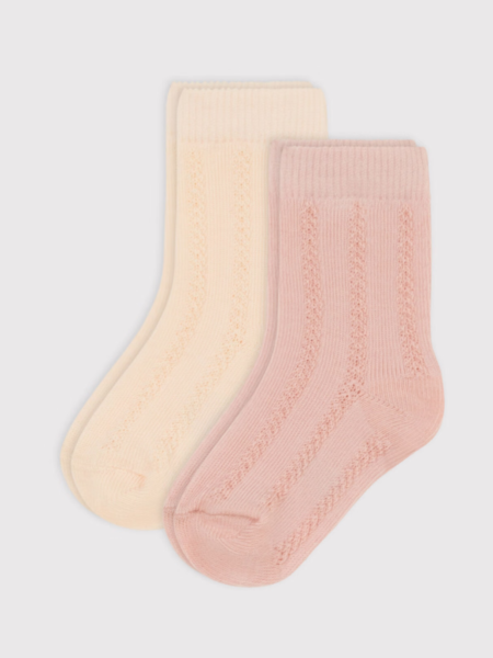 NOGAVICE 2X ROZA/BEŽ