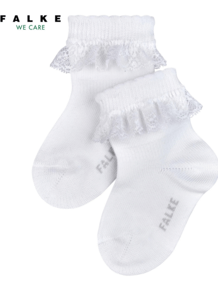 FALKE NOGAVICE S ČIPKO BELE