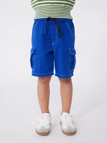 HLAČE KRATKE Z ŽEPI TEMNO MODRE