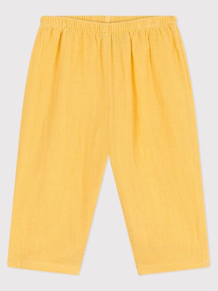 HLAČE IZ BOMBAŽNE GAZE RUMENE