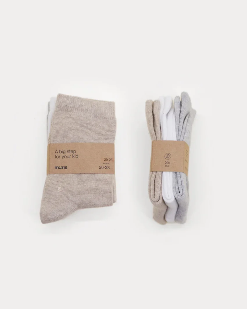 Barefoot crew socks Mini (1) MURIS NOGAVICE MINI 3X MIX