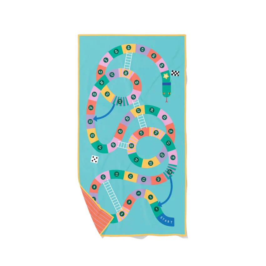 Towel L_Snakes (1) QUUT IGRALNA BRISAČA L 180×100 SNAKES & LADDERS