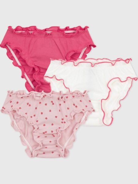 SPODNJICE Z VOLANČKI 3X ROZA