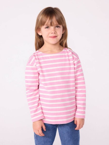 PULOVER ČRTE MARINIERE ROZA