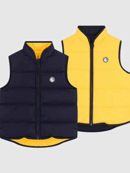 OBOJESTRANSKI BREZROKAVNIK PREŠIT TEMNO MODER