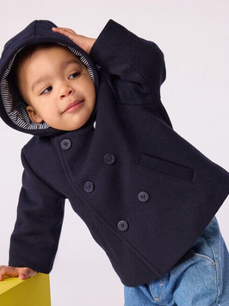 VOLNEN PLAŠČ TEMNO MODER