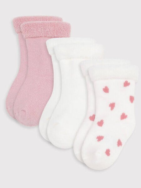 NOGAVICE FROTIR 3x ROZA SRČKI