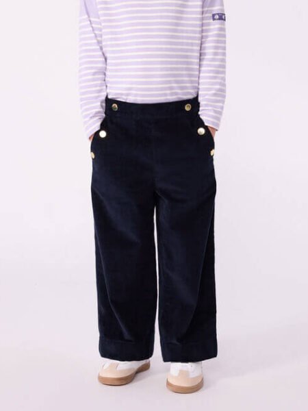 ŽAMETNE HLAČE TEMNO MODRE 7/8