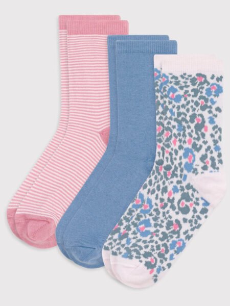 NOGAVICE 3X LEOPARD ROZA