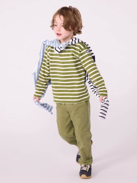 PULOVER ČRTE MARINIERE ZELEN