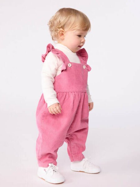 ŽAMETNE HLAČE NA NARAMNICE ROZA