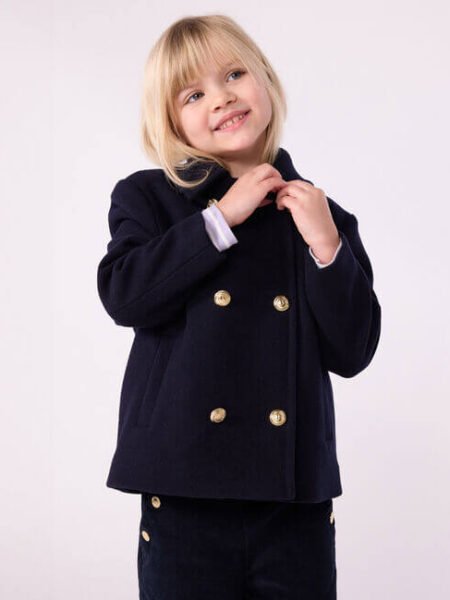 VOLNEN PLAŠČ TEMNO MODER