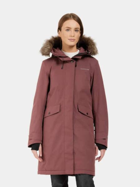 didriksons vodoodporna topla parka erika bordo