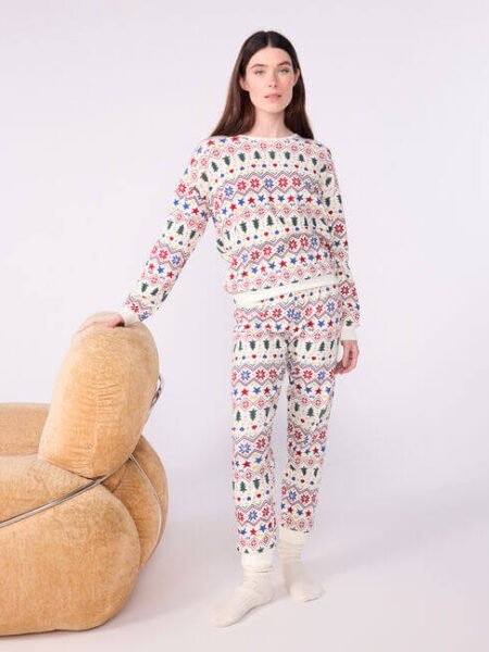 PIŽAMA Z BOŽIČNIM POTISKOM