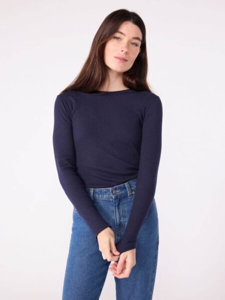 MAJICA VOLNA + BOMBAŽ TEMNO MODRA