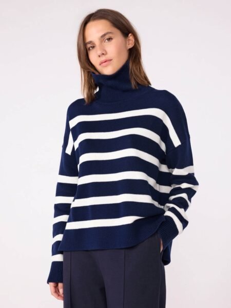 VOLNA + BOMBAŽ ČRTAST PULOVER