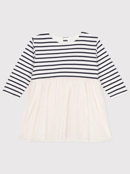 OBLEKA S TILOM IN BLEŠČICAMI BELA