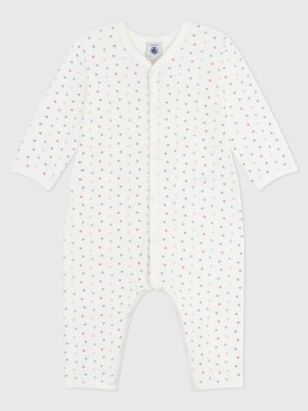 PIŽAMA PAJAC BREZ STOPAL ROZA SRČKI