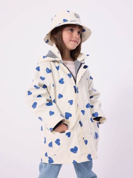 DEŽNA JAKNA MODRI SRČKI