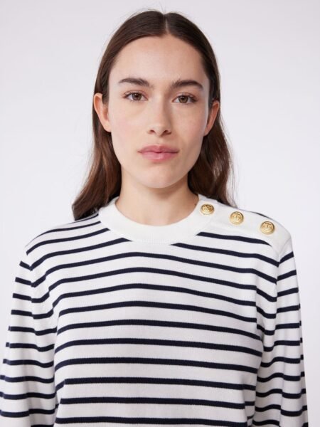 PULOVER Z GUMBI ČRTE