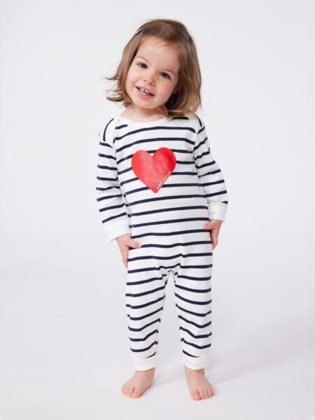 PIŽAMA PAJAC BREZ STOPAL SRČEK